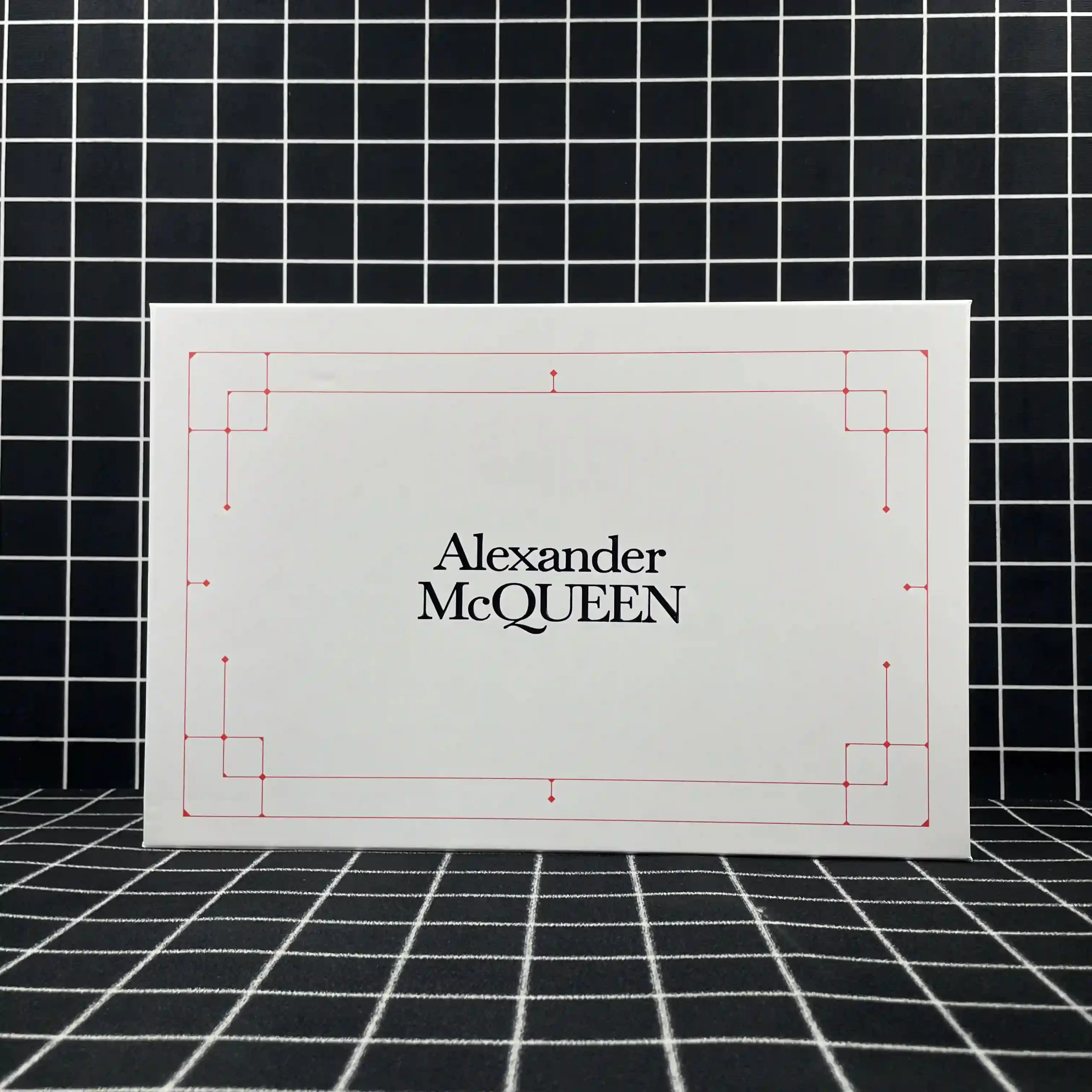 Alexander McQueen Oversized Sneaker Black Smooth Calf Leather with White Leather Heel Replica