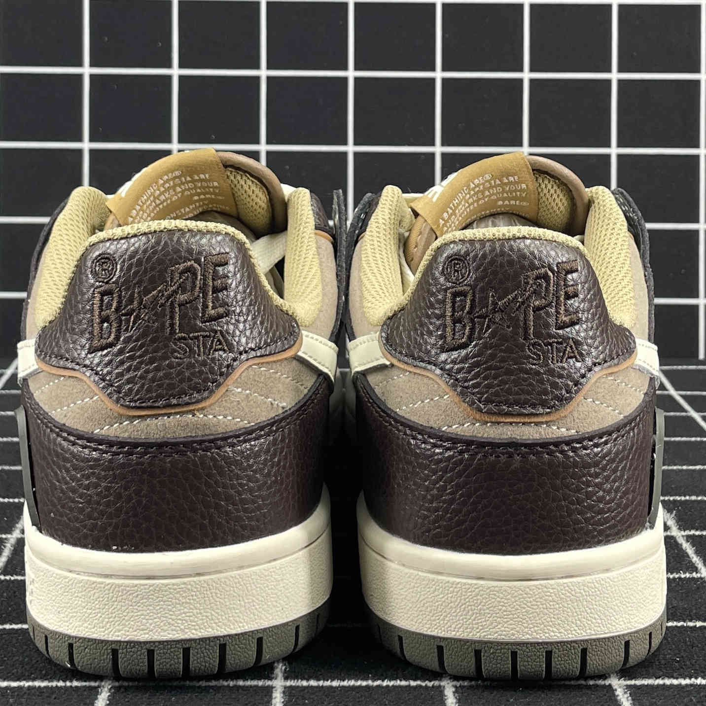 A Bathing Ape Bape Sk8 Sta Brown Ivory Replica