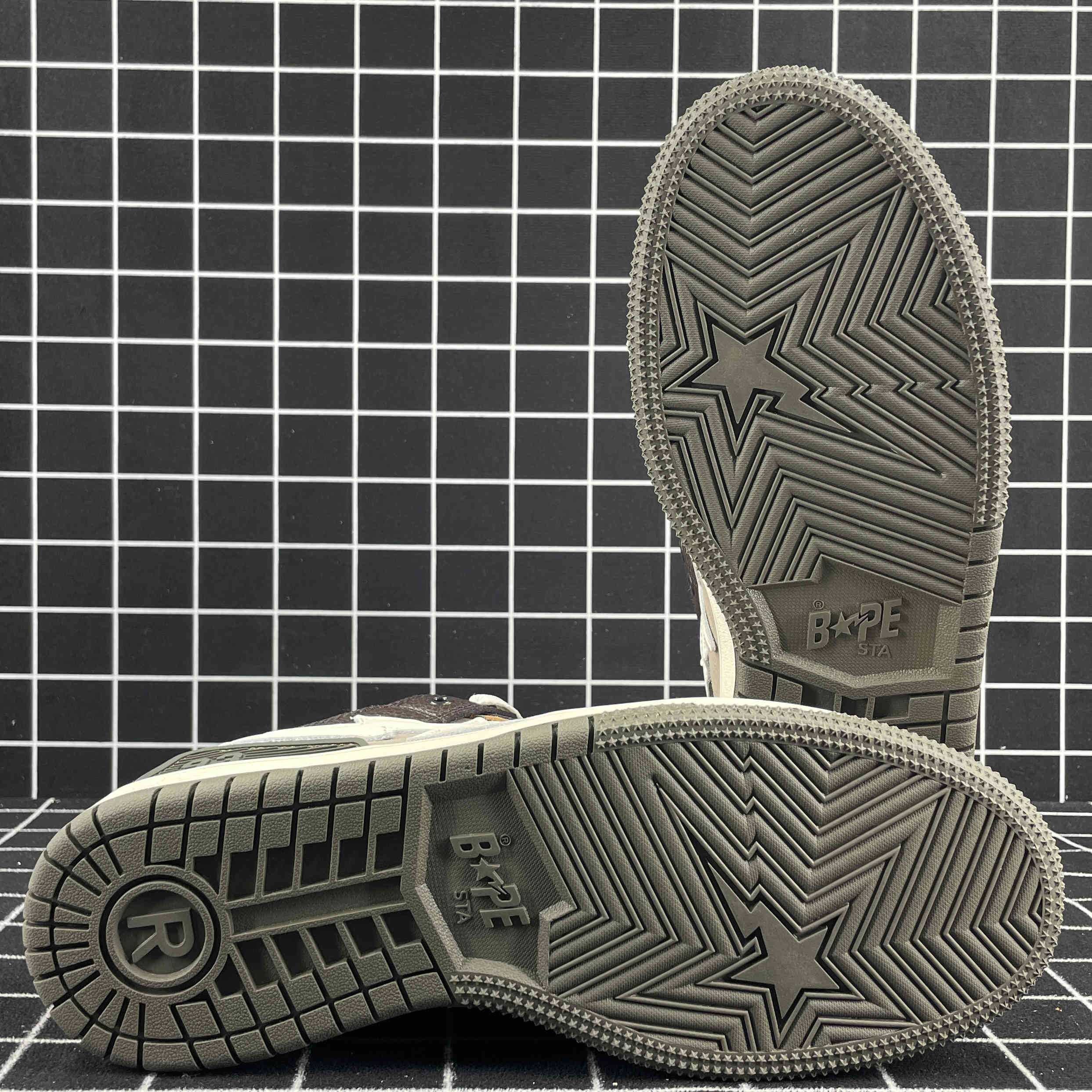 A Bathing Ape Bape Sk8 Sta Brown Ivory Replica