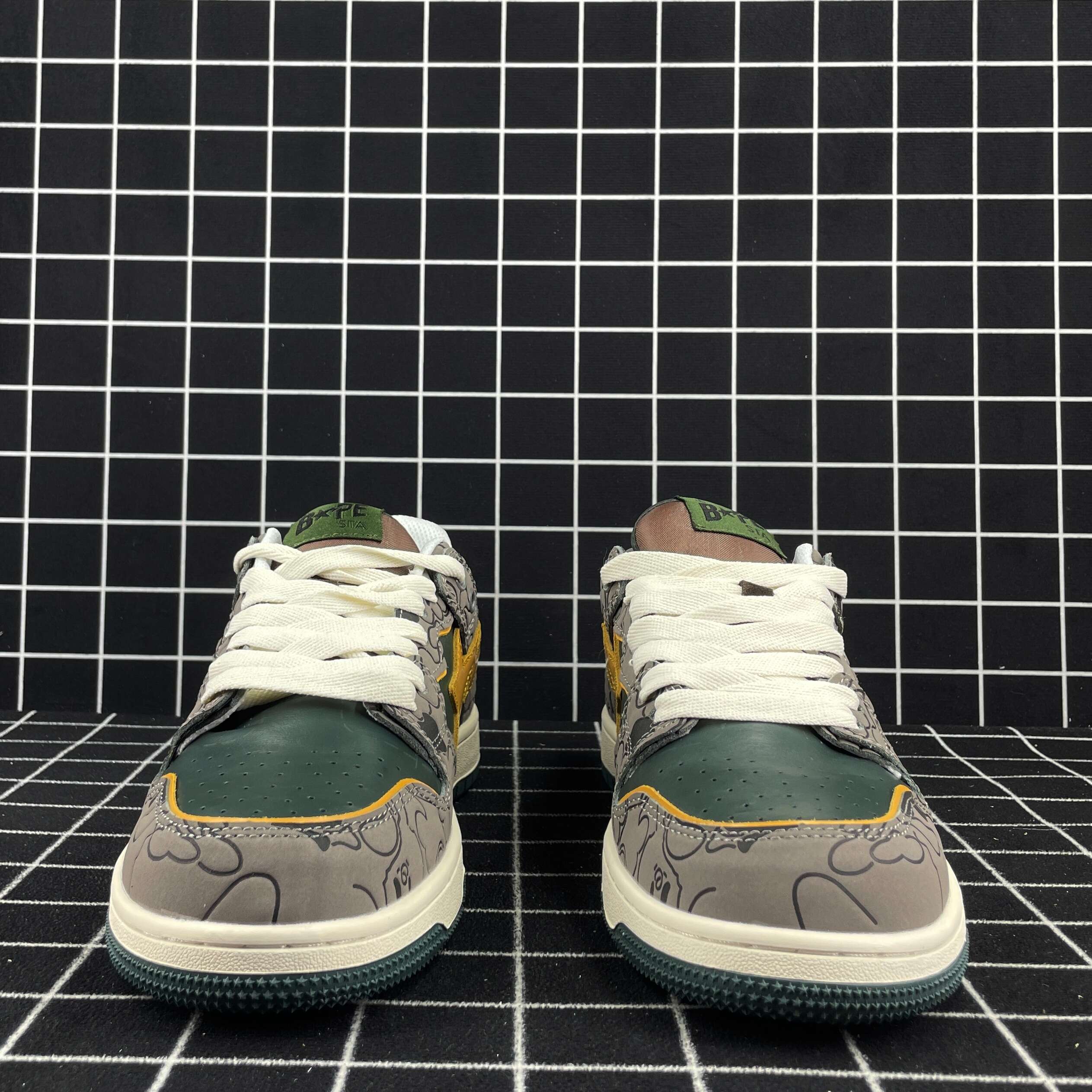 A Bathing Ape Bape Sk8 Sta Grey Mustard Yellow Replica