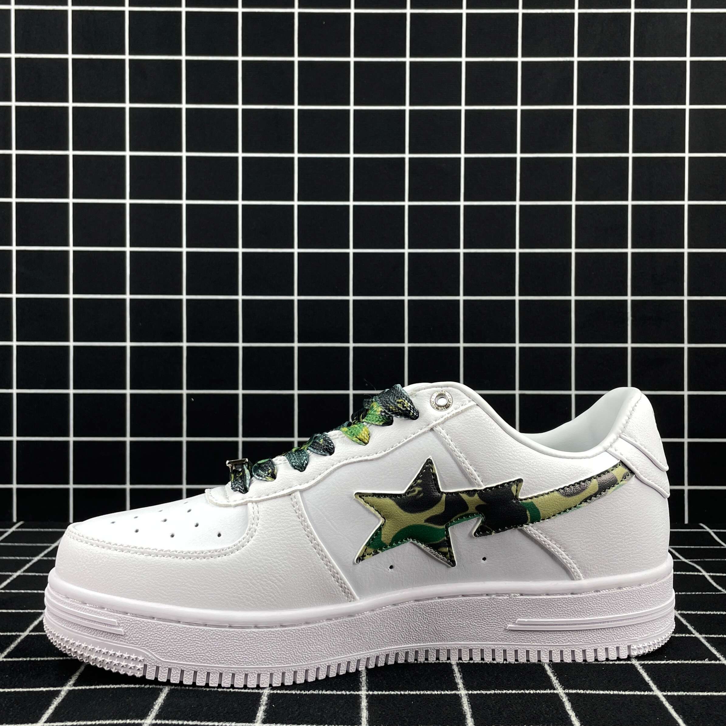 A Bathing Ape Bape Sta Low White ABC Camo Green Replica