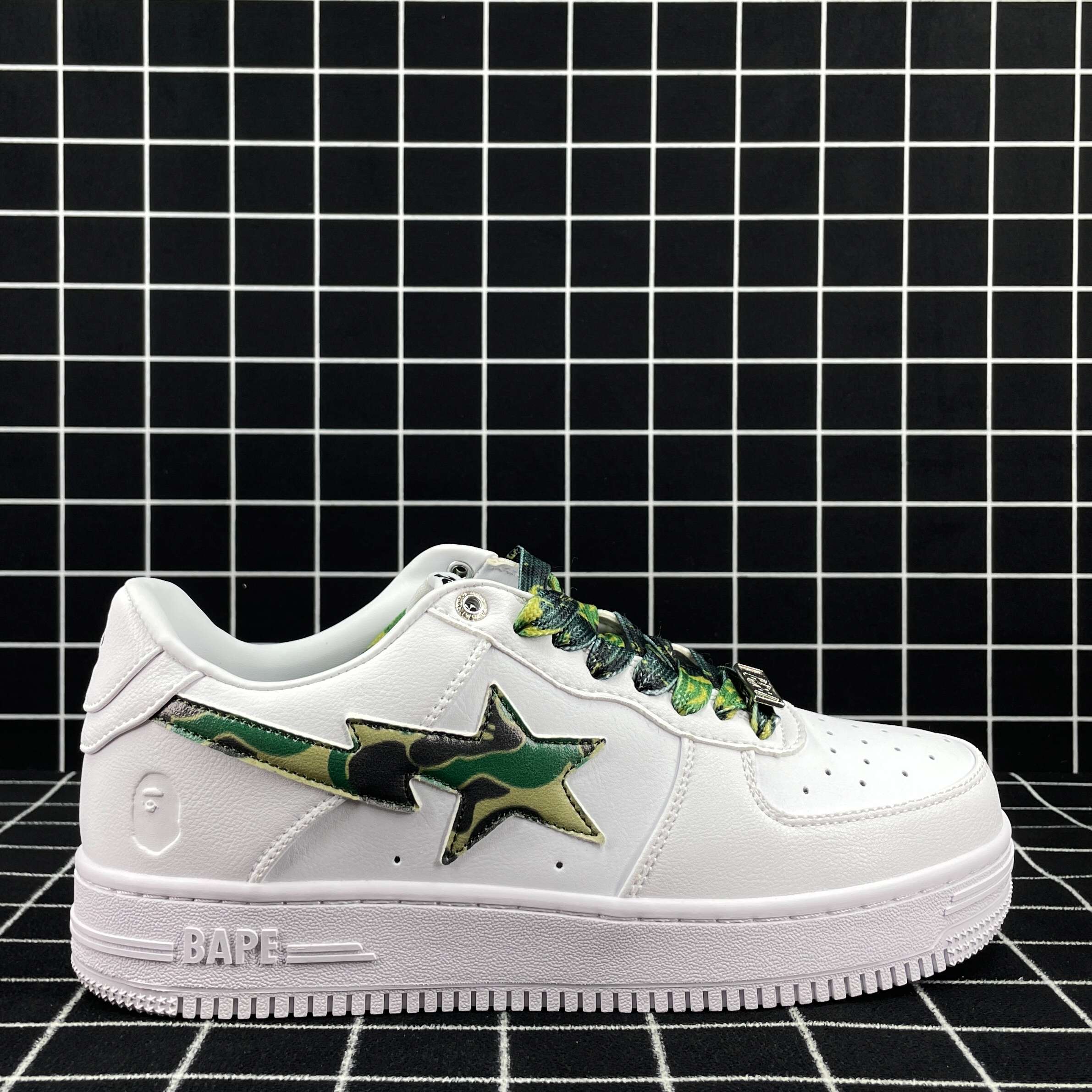 A Bathing Ape Bape Sta Low White ABC Camo Green Replica