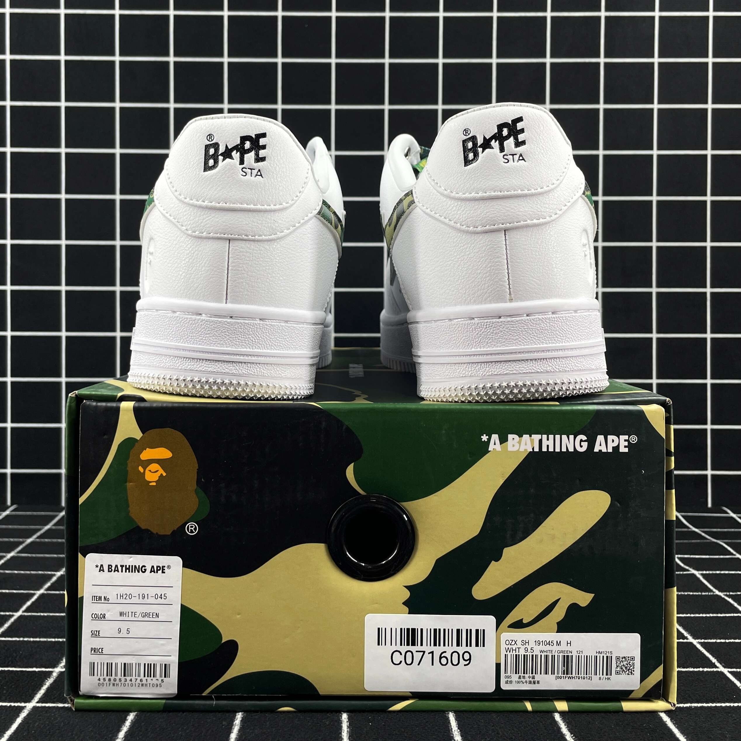 A Bathing Ape Bape Sta Low White ABC Camo Green Replica