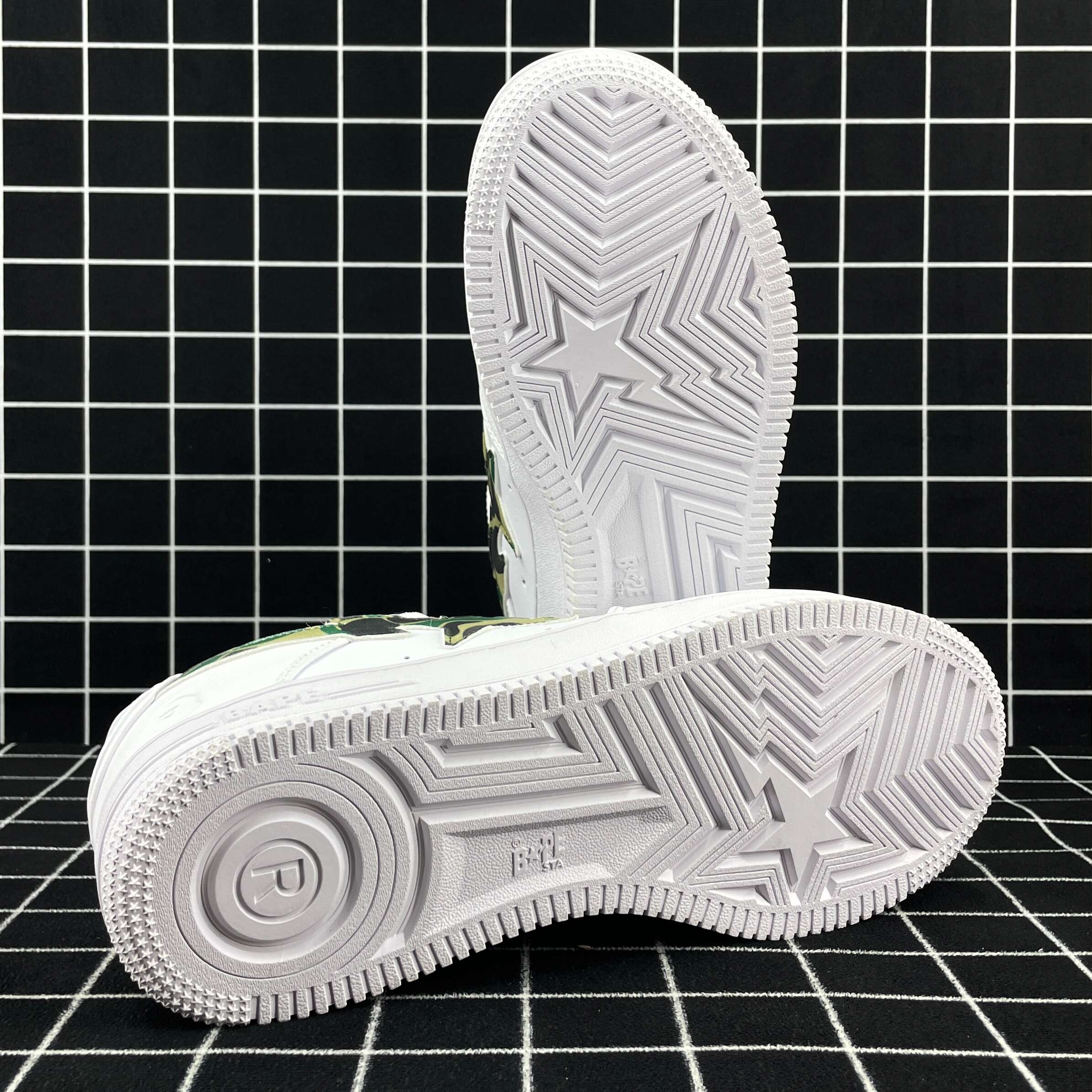 A Bathing Ape Bape Sta Low White ABC Camo Green Replica