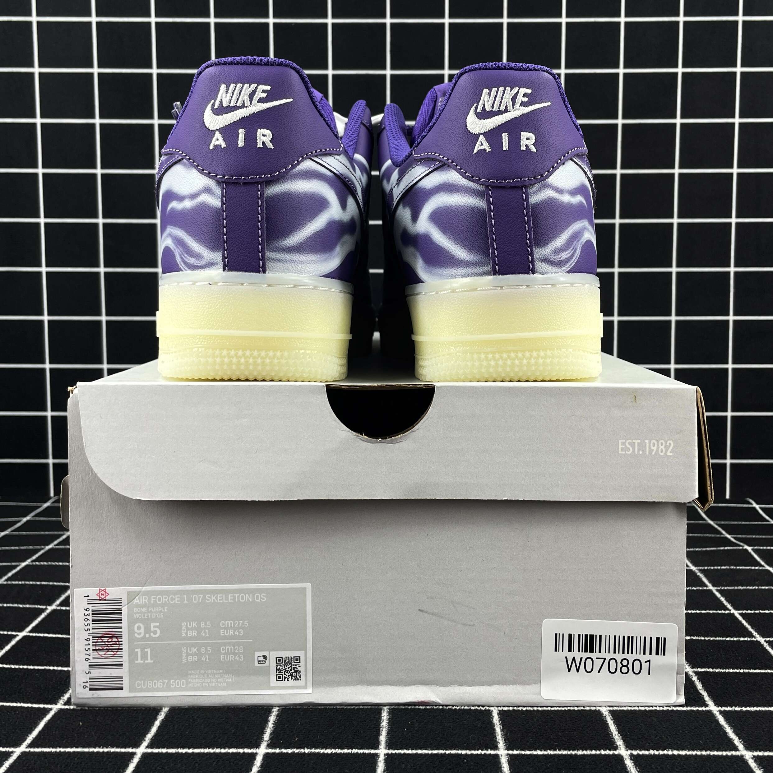 Air Force 1 Low Purple Skeleton Replica