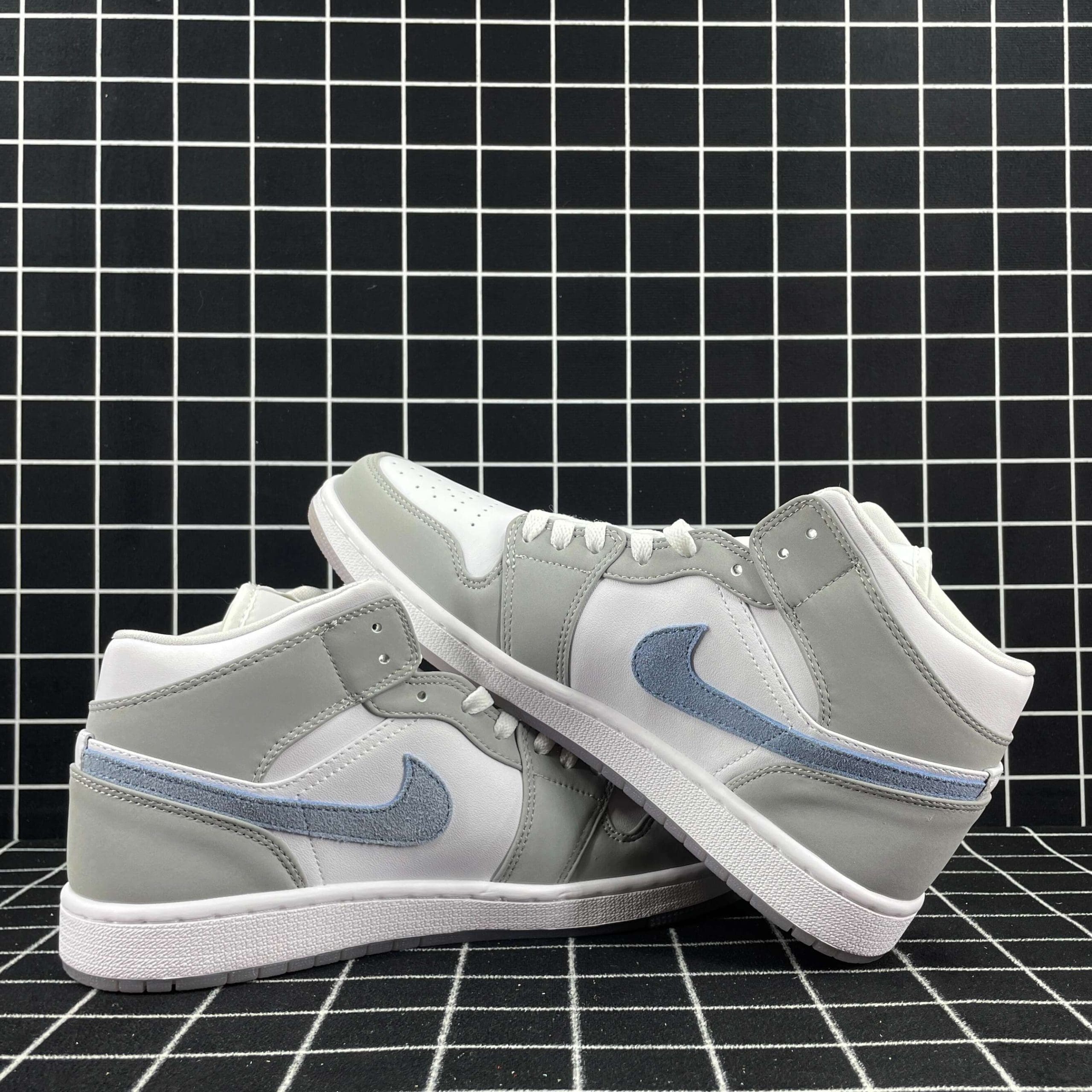 Air Jordan 1 Mid Wolf Grey Aluminum Replica