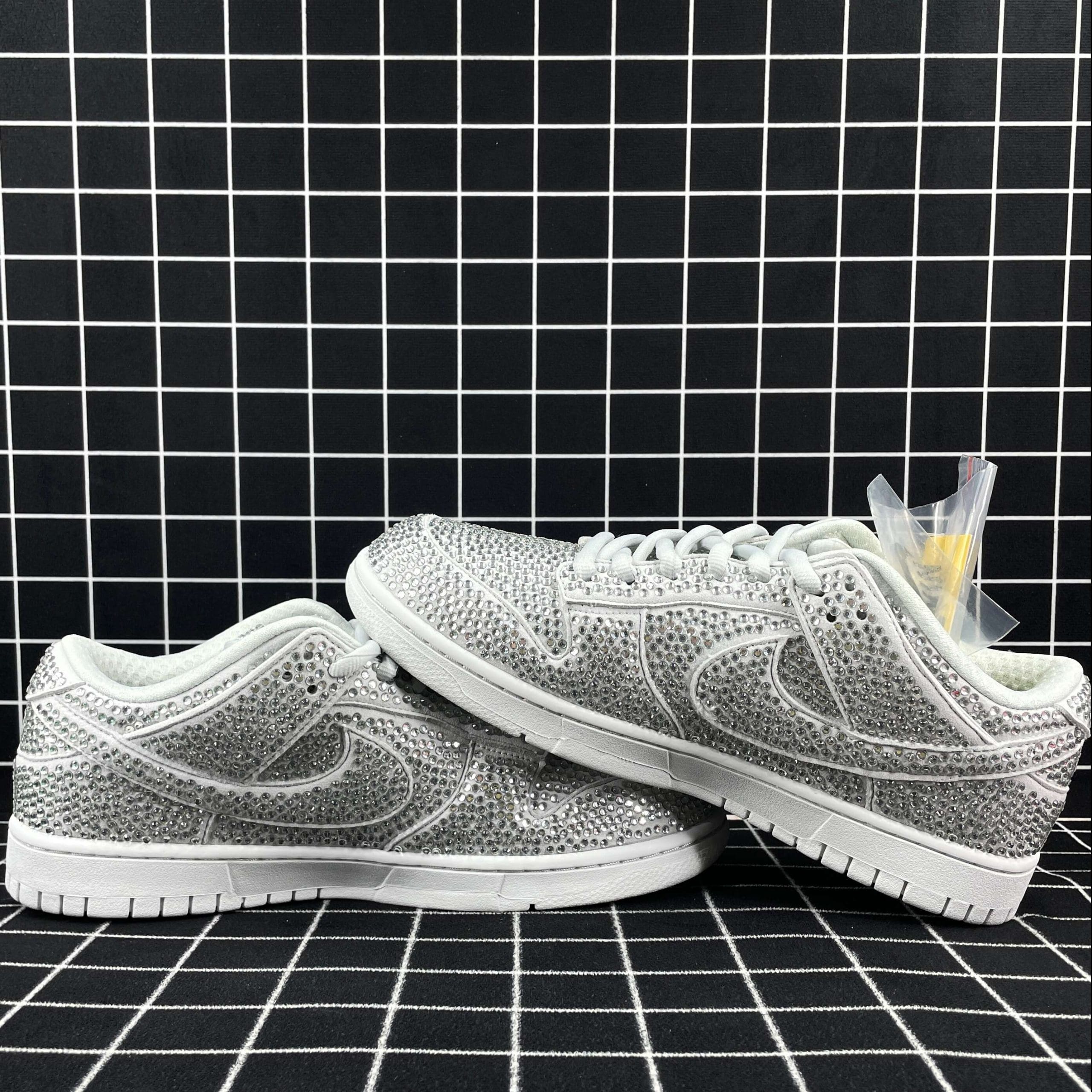 Cactus Plant Flea Market x Swarovski x Dunk Low Pure Platinum Replica