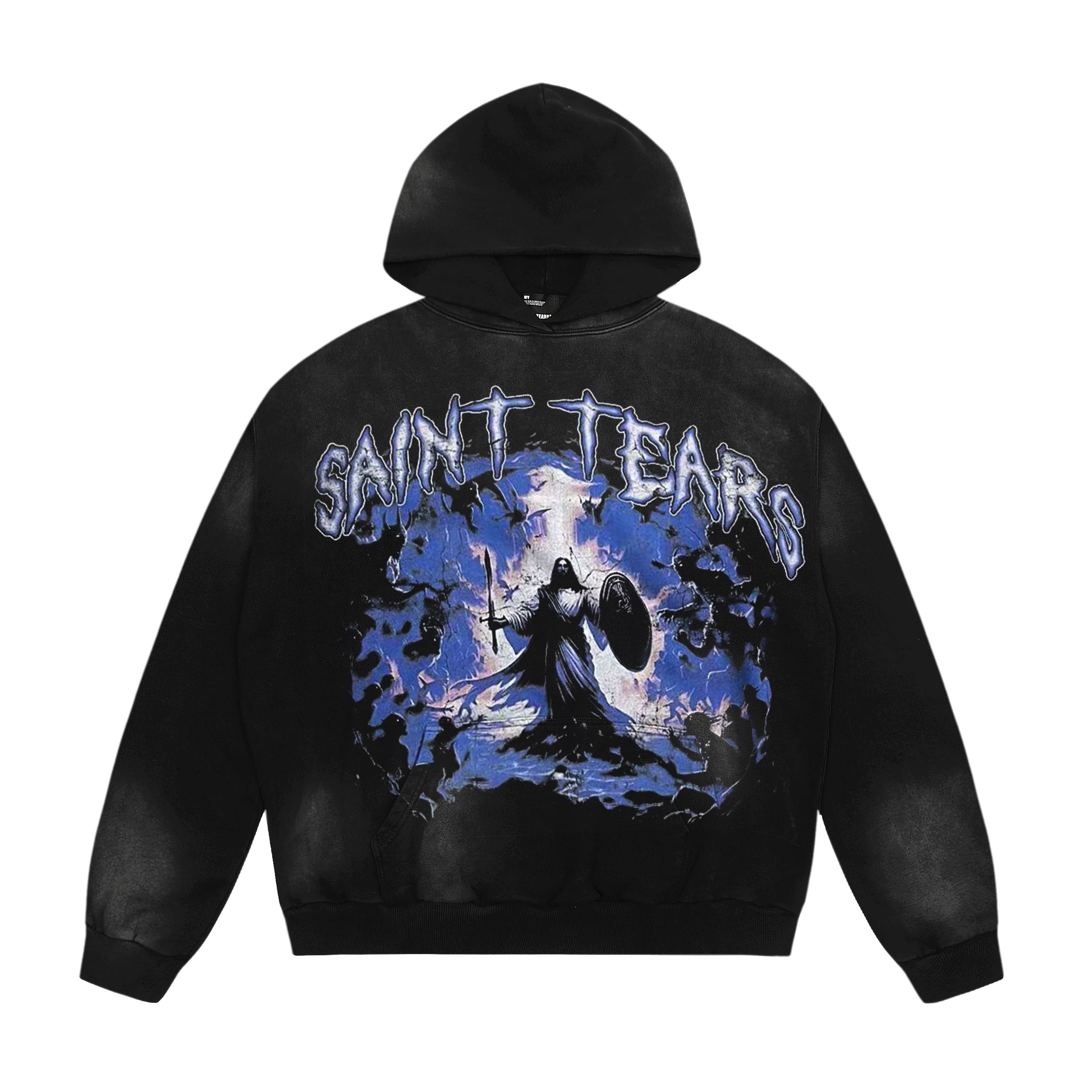 Saint Michael Denim Tears Old Cross Hoodie