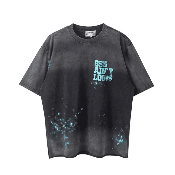 sssaint L**is hand-destroyed logo tee