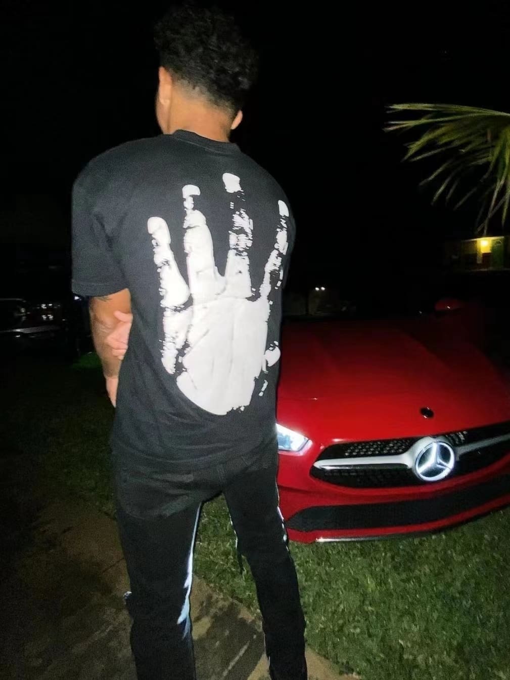 Revenge Rhinestone Palm Tee