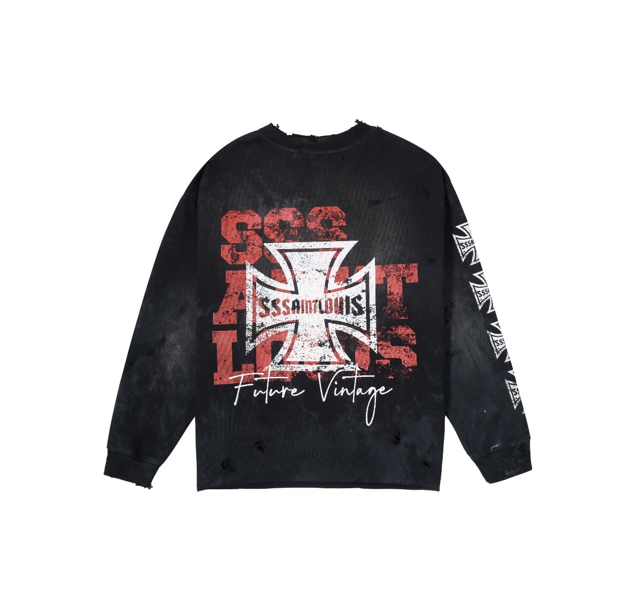 sssaint L**is street graffiti long sleeve tee
