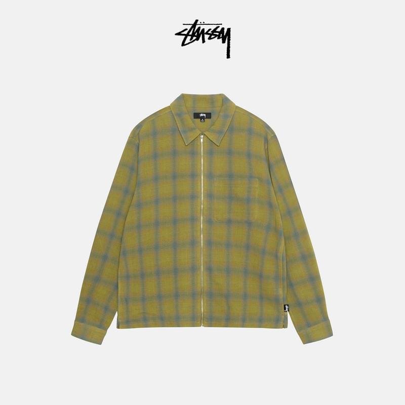 Zip Shirt Twisted Yarn Plaid