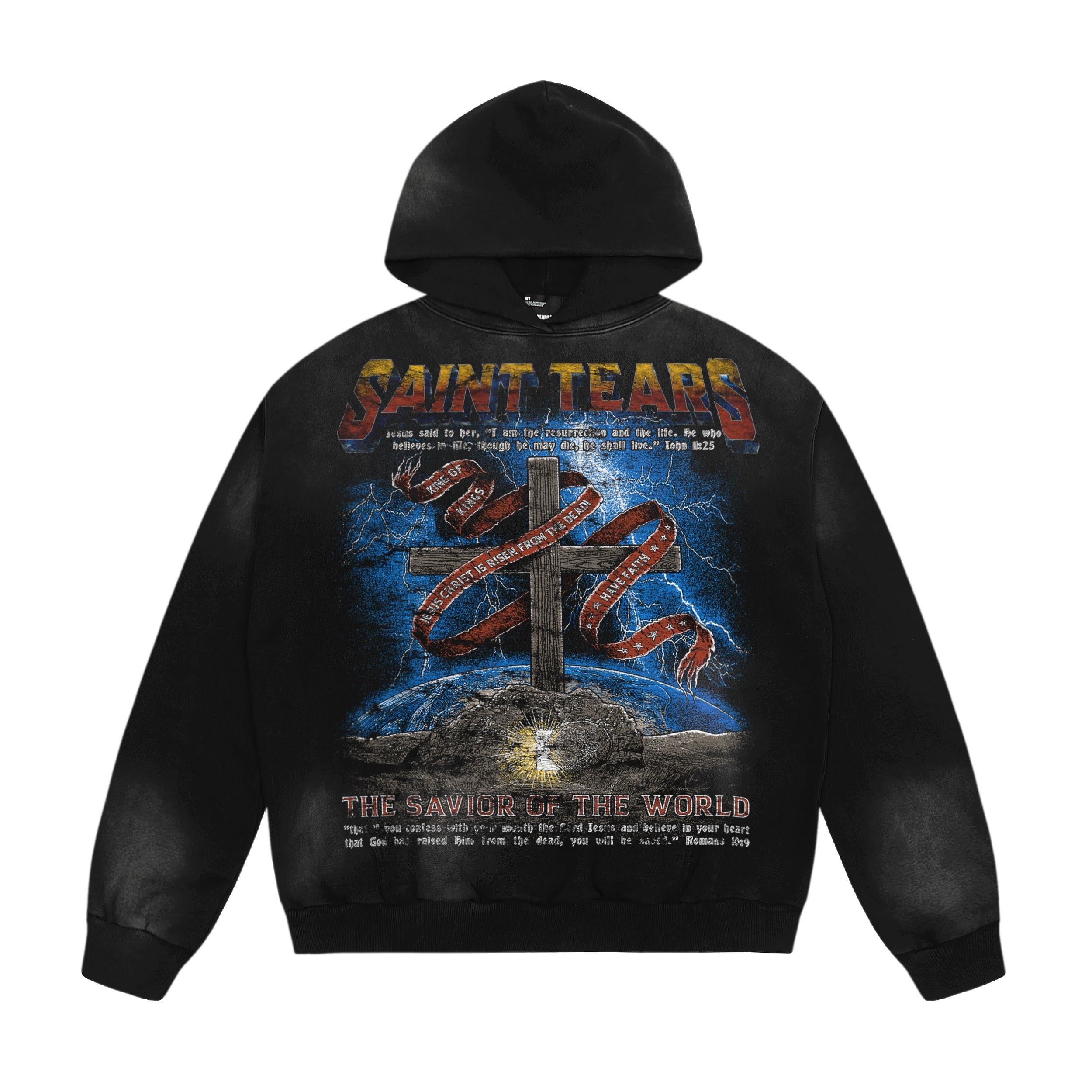 Saint Michael Denim Tears Old Cross Hoodie
