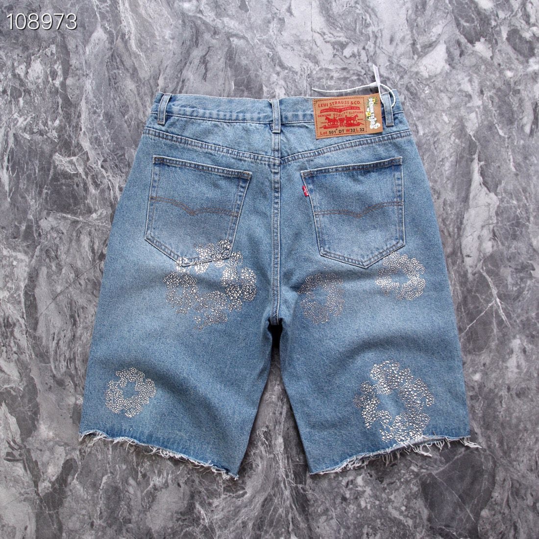 Denim Tears Rhinestone Button Shorts