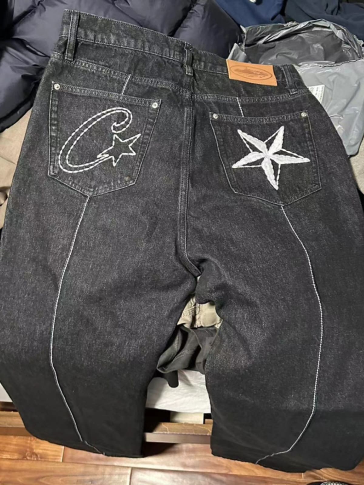 Corteiz Embroidered Five-Pointed Star Denim