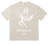 Rep Sun Wing God Character Slogan Tee