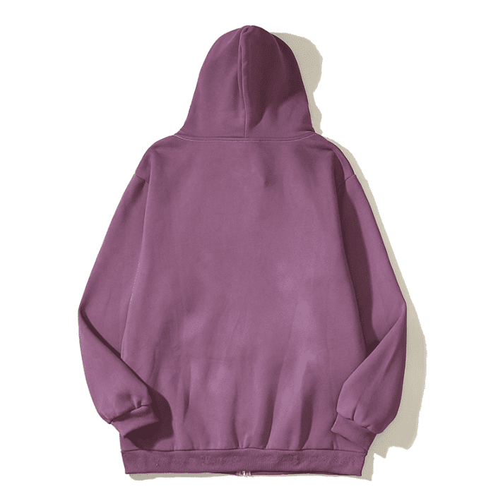 Revenge Needle Embroidered Hooded Zipper Fleece Sweater for Men and Women