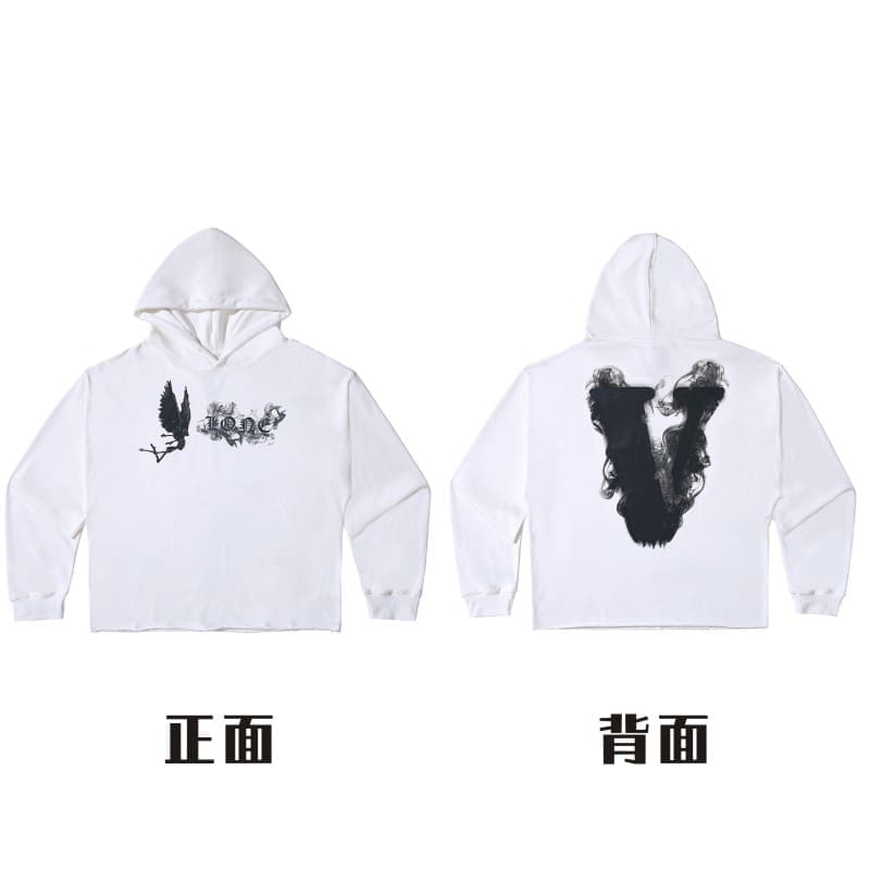 VLONE x Juice WRLD Big V Hoodie for Men and Women High Street Fashion