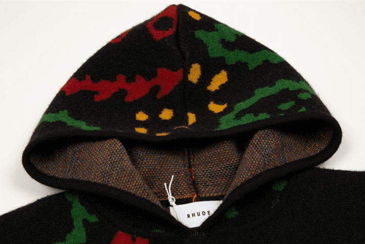 RHUDE Paisley Jacquard Knitwear Hooded Sweater for Men and Women