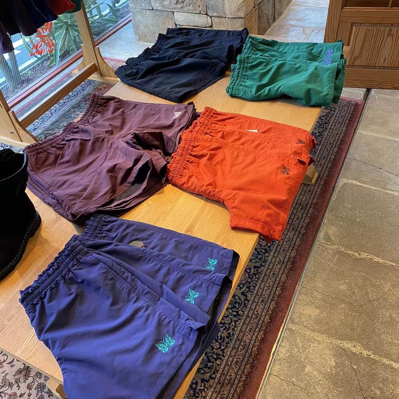 Needles Butterfly Embroidery Nylon Shorts