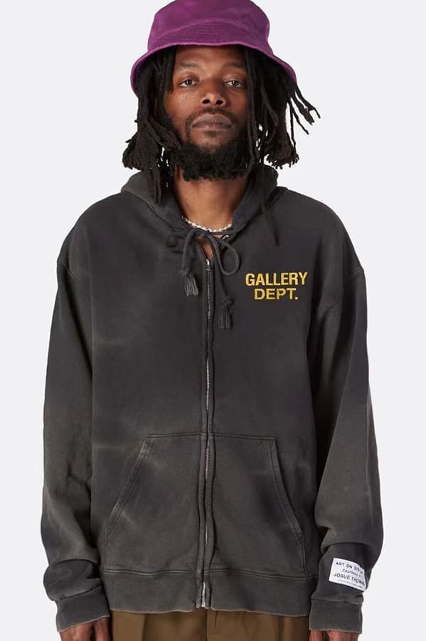 Gallery Dept Distressed Zipper Hoodie