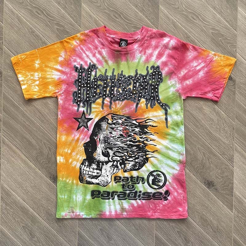 H*lst*r studios skull tie-dye tee