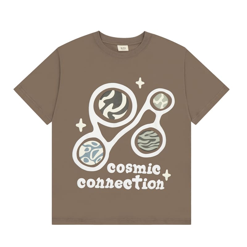 Broken Planet Puff Print Summer Cotton T-Shirt for Men and Women