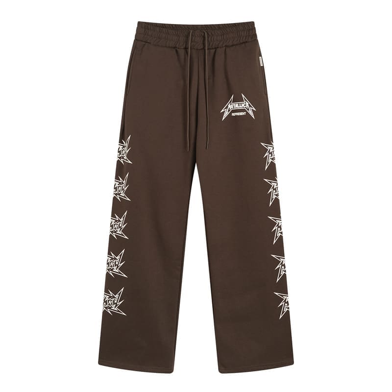 Represent Metal Band Letter Print Hoodie and Fleece Trousers Set