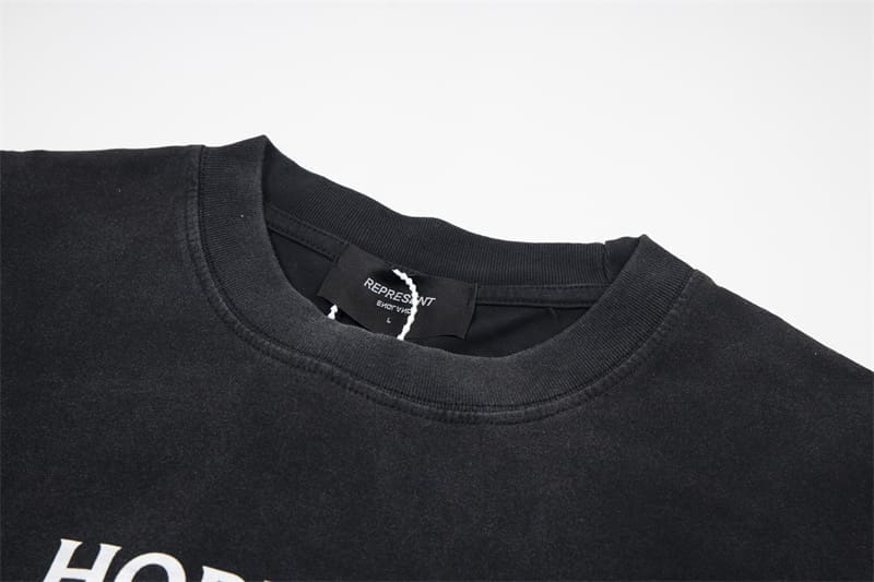 Represent Pegasus Print Retro Washed Distressed Short Sleeve T-Shirt