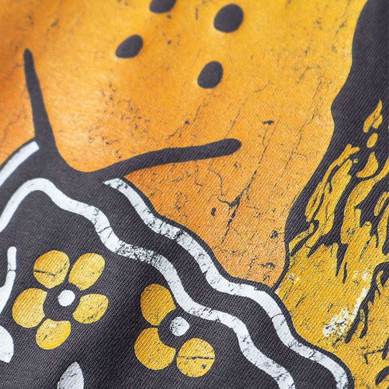 Kapital24Ss Hitian Hehong Batik Washed Cracked T-Shirt