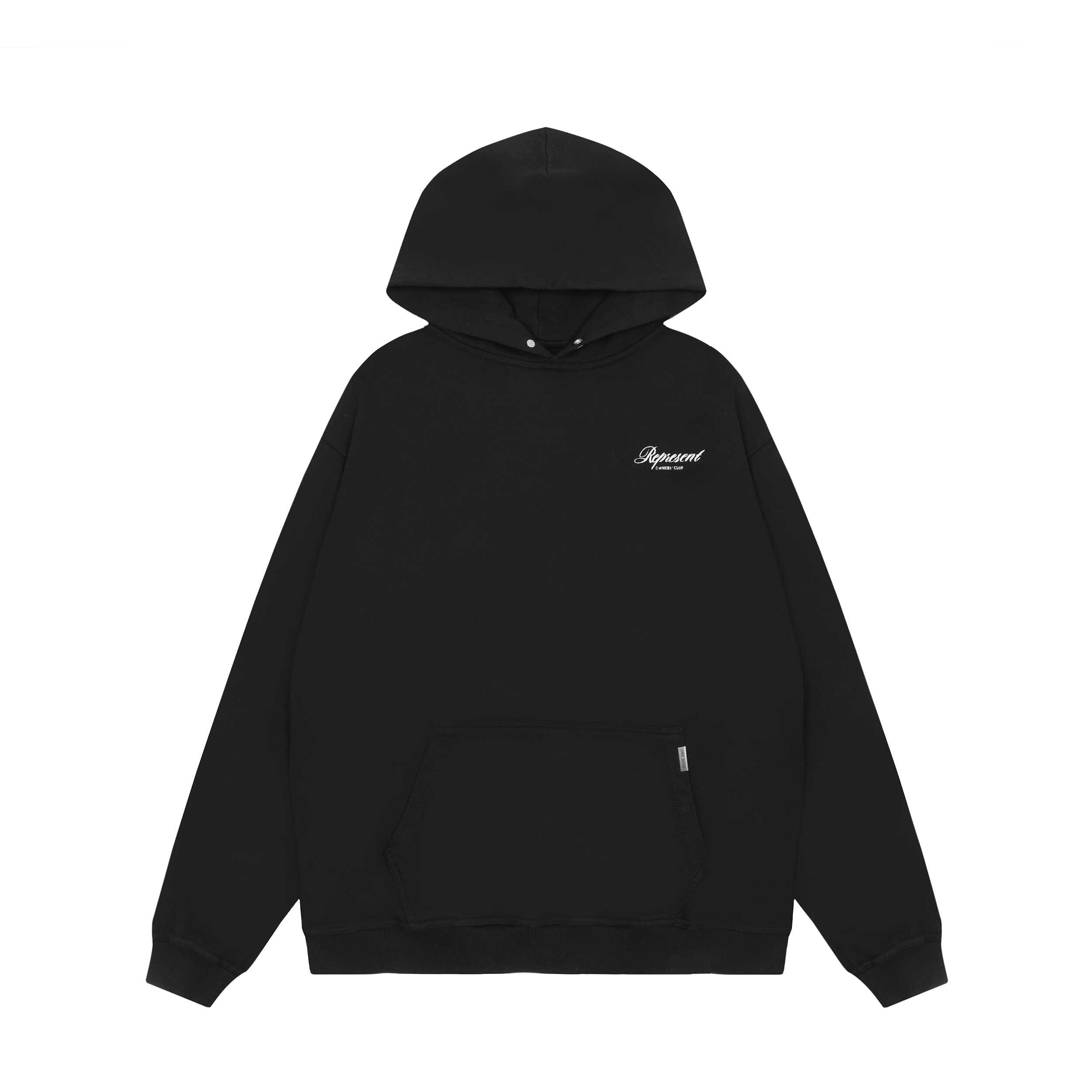 Represent Letter Slogan Print Long Sleeve Hooded Sweater Casual Fashion for Couples