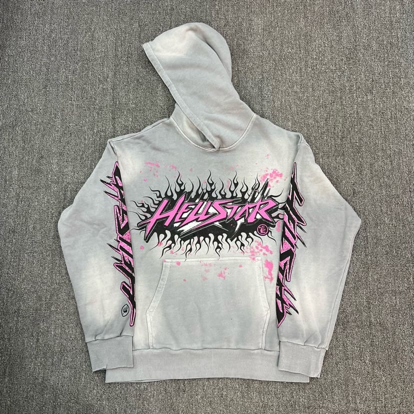 H*lst*r vintage washed big logo hoodie