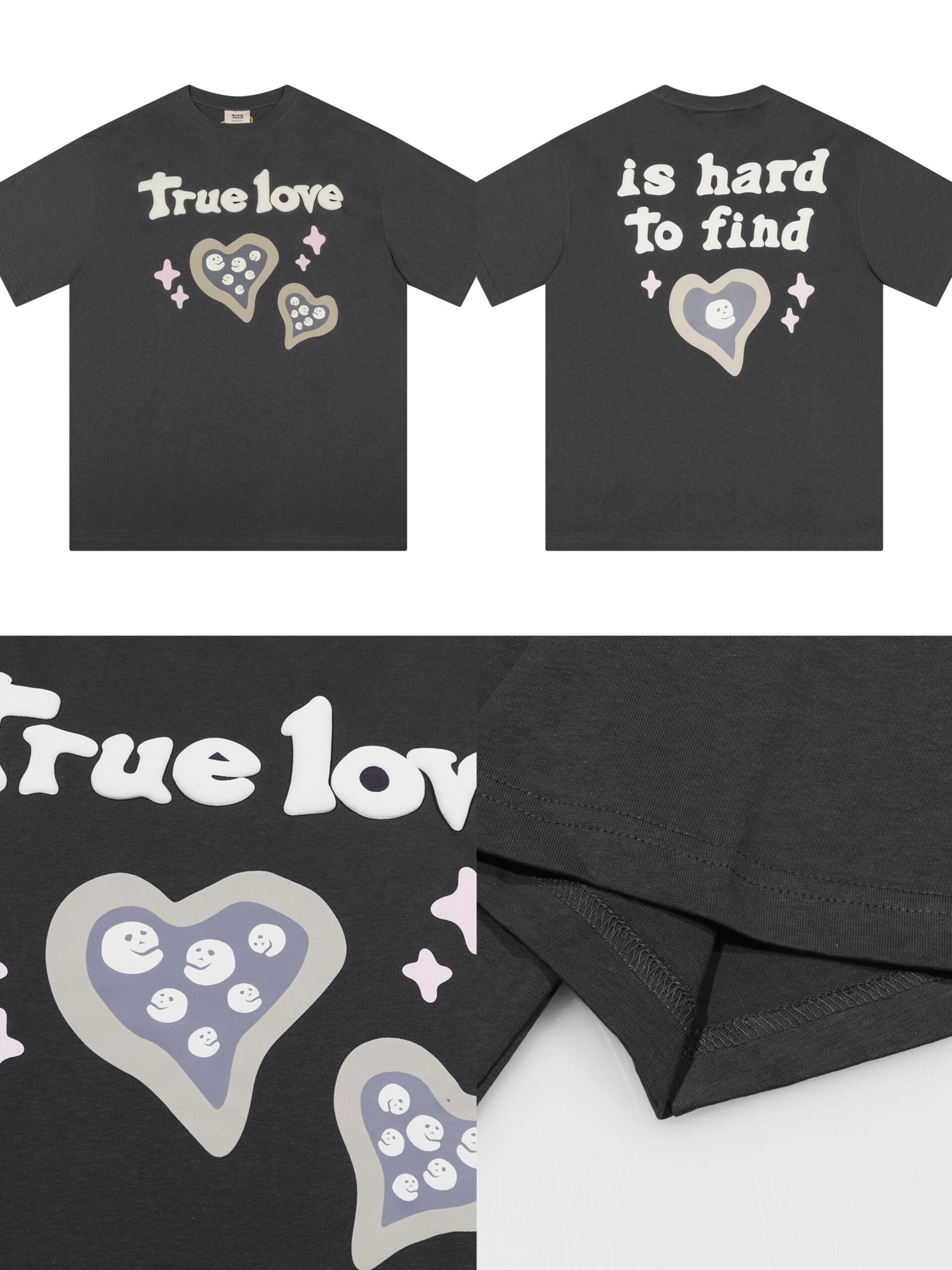 Broken Planet Puff Print Loose Short Sleeve T-Shirt for Men and Women