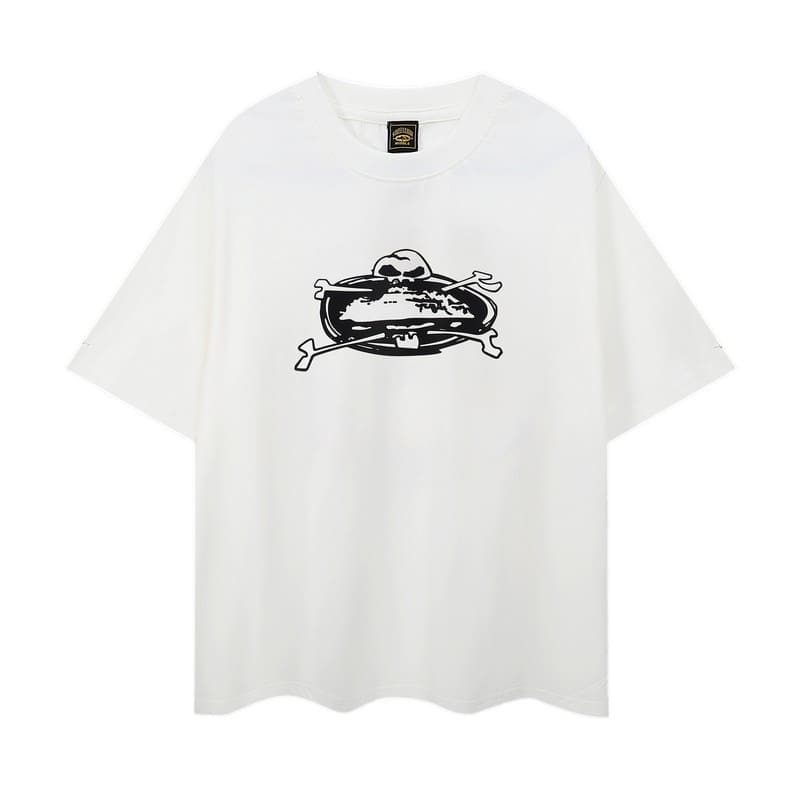 Corteiz Devil Island Graffiti Print T-Shirt for Men and Women High Street Retro Style