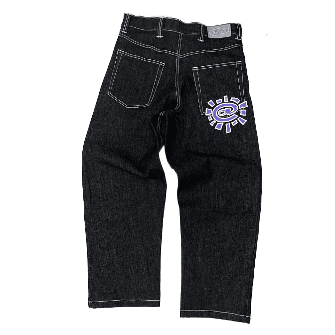 ADWYSD Sun Roll Basic Denim Pants High Street Casual Wash for Men and Women