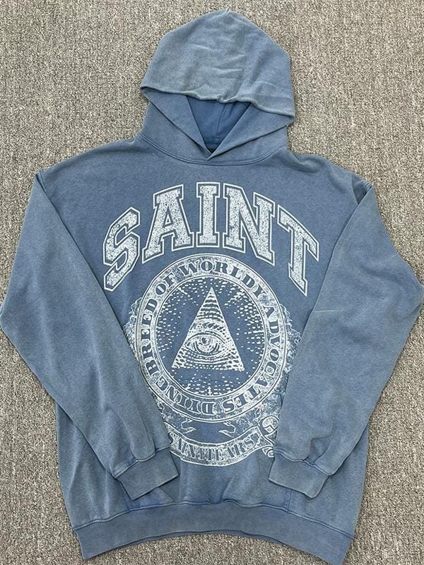 Saint Michael Vintage Terry Hoodie Washed Old Heavyweight Hooded Sweater
