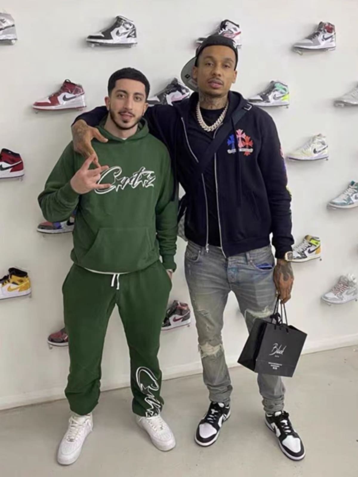 Corteiz Letter Printed Hoodie and Sweatpants Set