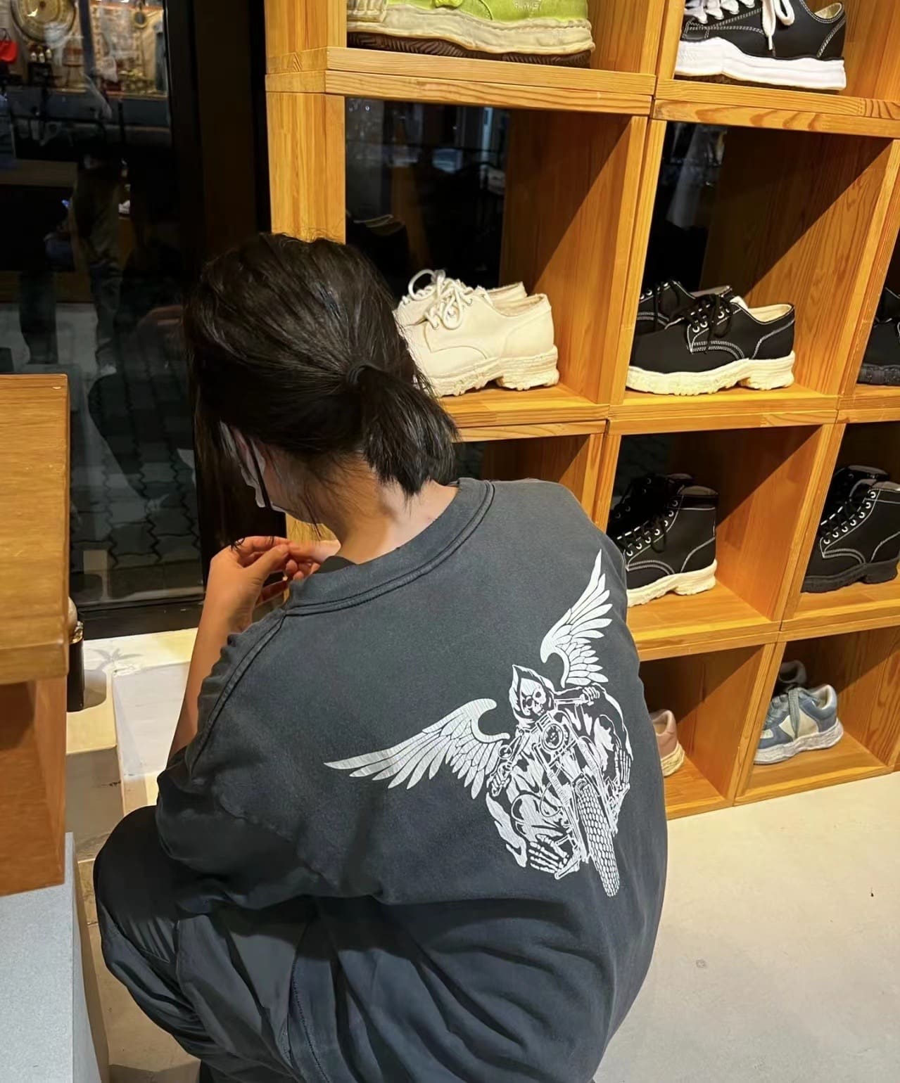 Saint Michael x Neighborhood High Street Ripped Short Sleeve T-Shirt for Men and Women