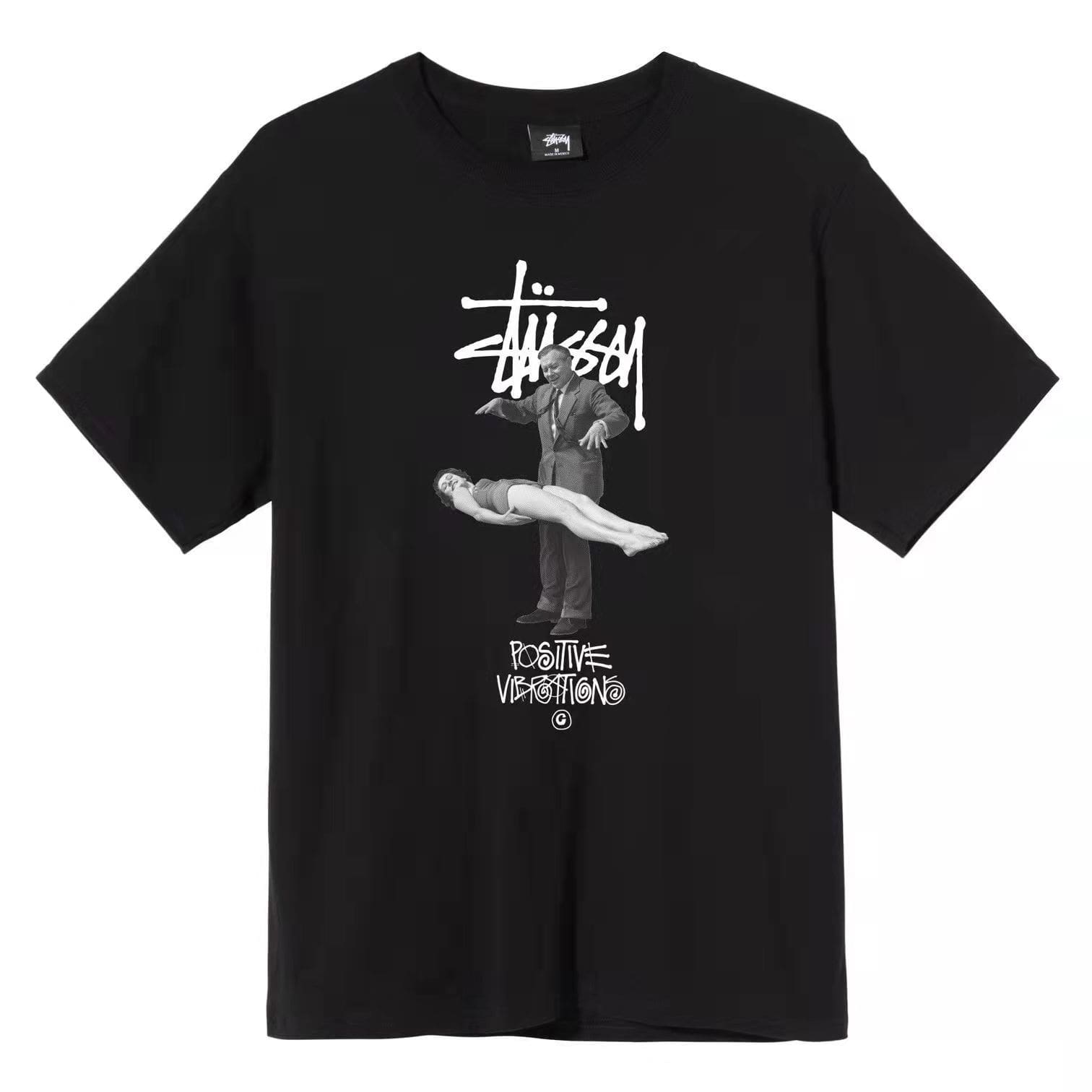 Stussy Crown Surfing Print Short Sleeve T-Shirt for Men and Women 3