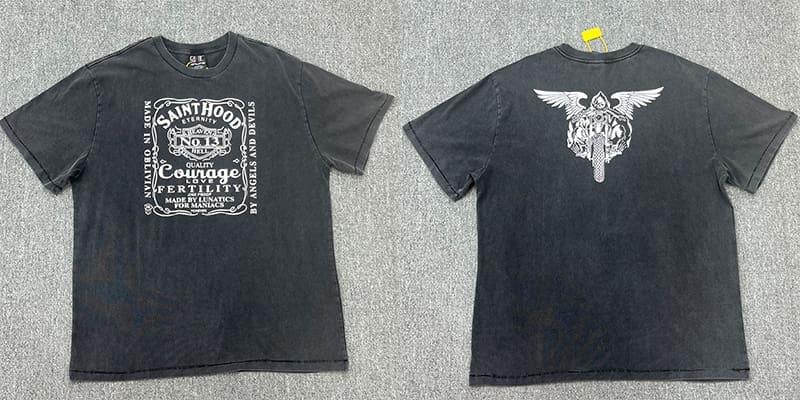 Saint Michael Distressed Retro Washed Vintage T-Shirt Fashion Collection