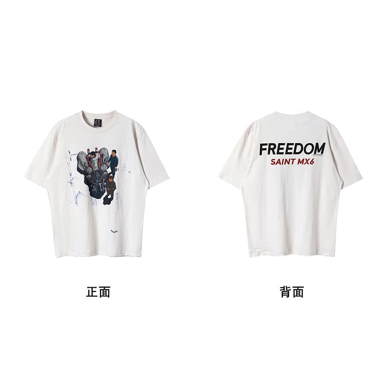 Saint Michael American Vintage Short-Sleeved T-Shirt Hip Hop Niche Style