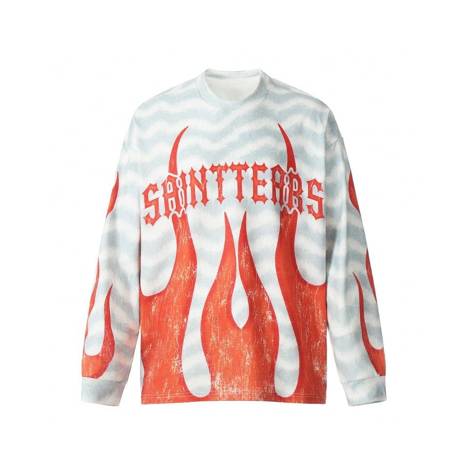 Saint Michael Vintage Loose Long Sleeve Drop Shoulder T-Shirt for Men