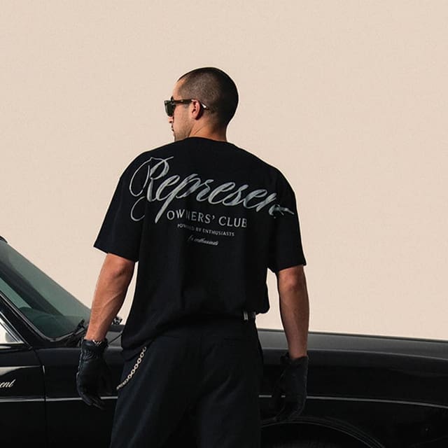 Represent Rep Cursive Script Tee