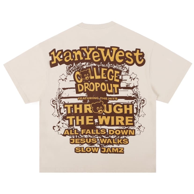 Kanye West Bear Logo Printed Short Sleeve T-Shirt for Men