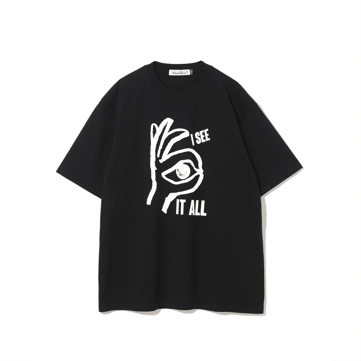 Undercover Eyes OK Gesture Retro Washed Loose T-Shirt for Men and Women