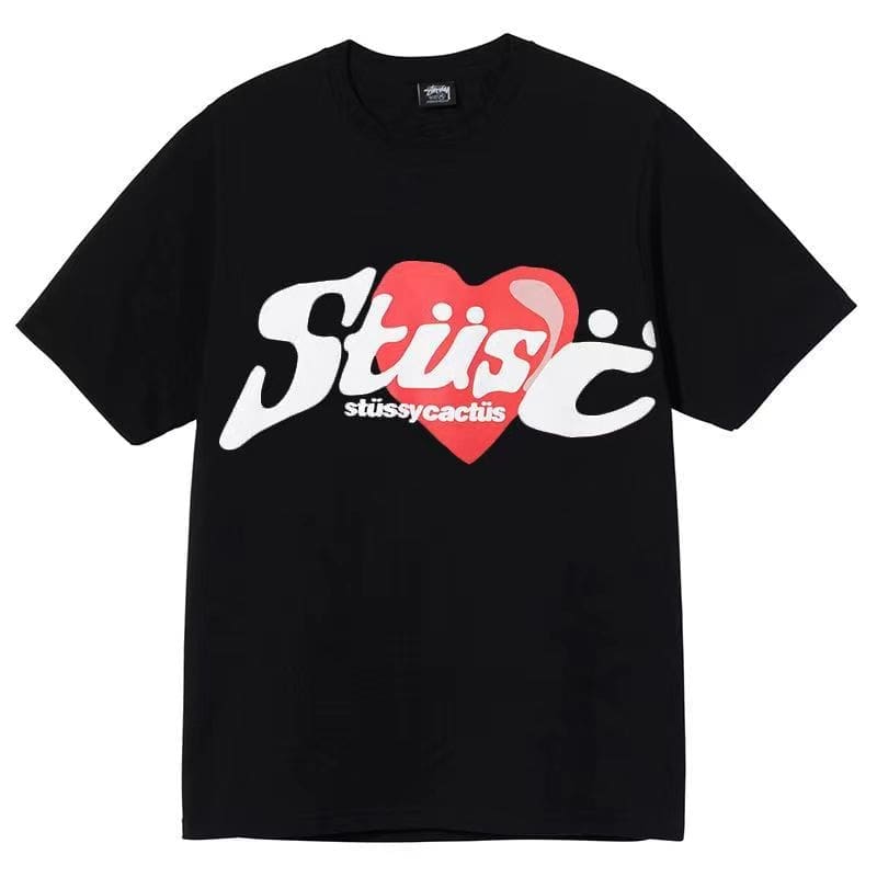 Stussy Crown Surfing Print Short Sleeve T-Shirt for Men and Women 1