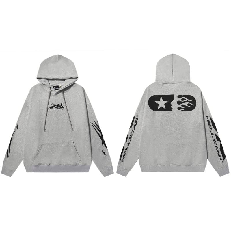 H*lst*r mud print hooded sweater