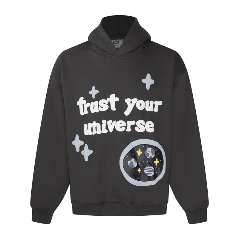 Broken Planet Puff Print Pullover Hoodie for Men and Women