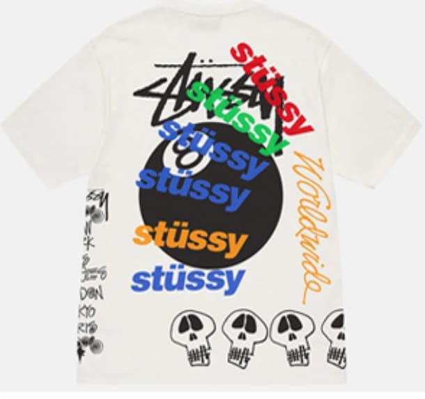 Stussy Crown Surfing Print Short Sleeve T-Shirt for Men and Women 1