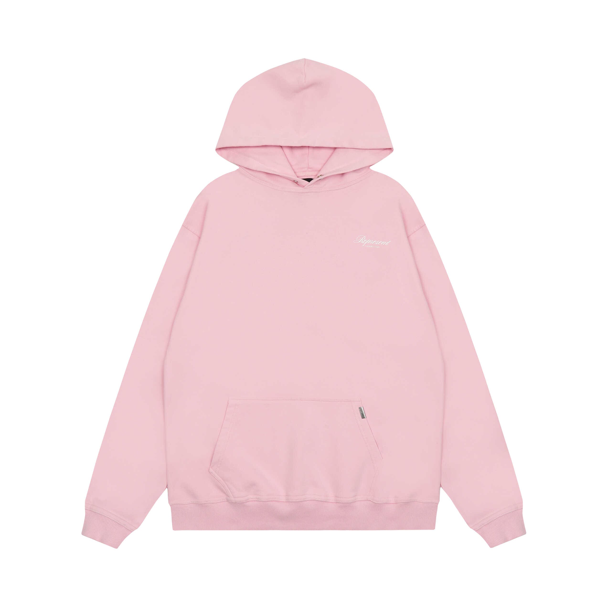 Represent Letter Slogan Print Long Sleeve Hooded Sweater Casual Fashion for Couples